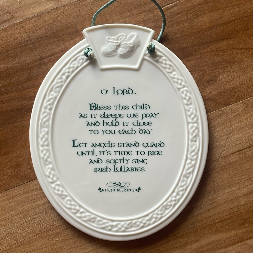 Baby blessing porcelain Irish blessing wall decor